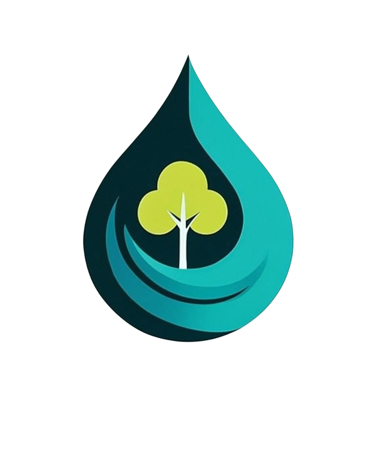 Water droplet with tree symbol representing climate adaptation and environmental resilience