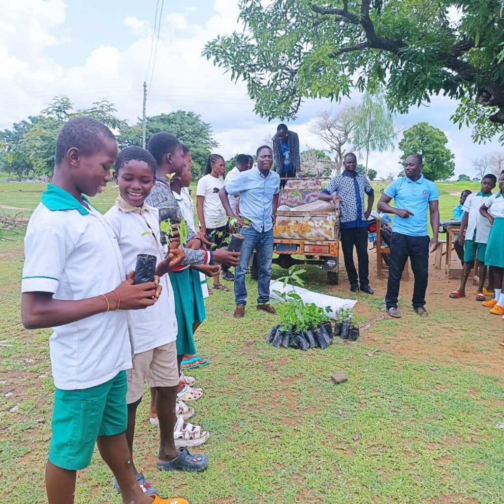 Students Engaged in tree planting exercise